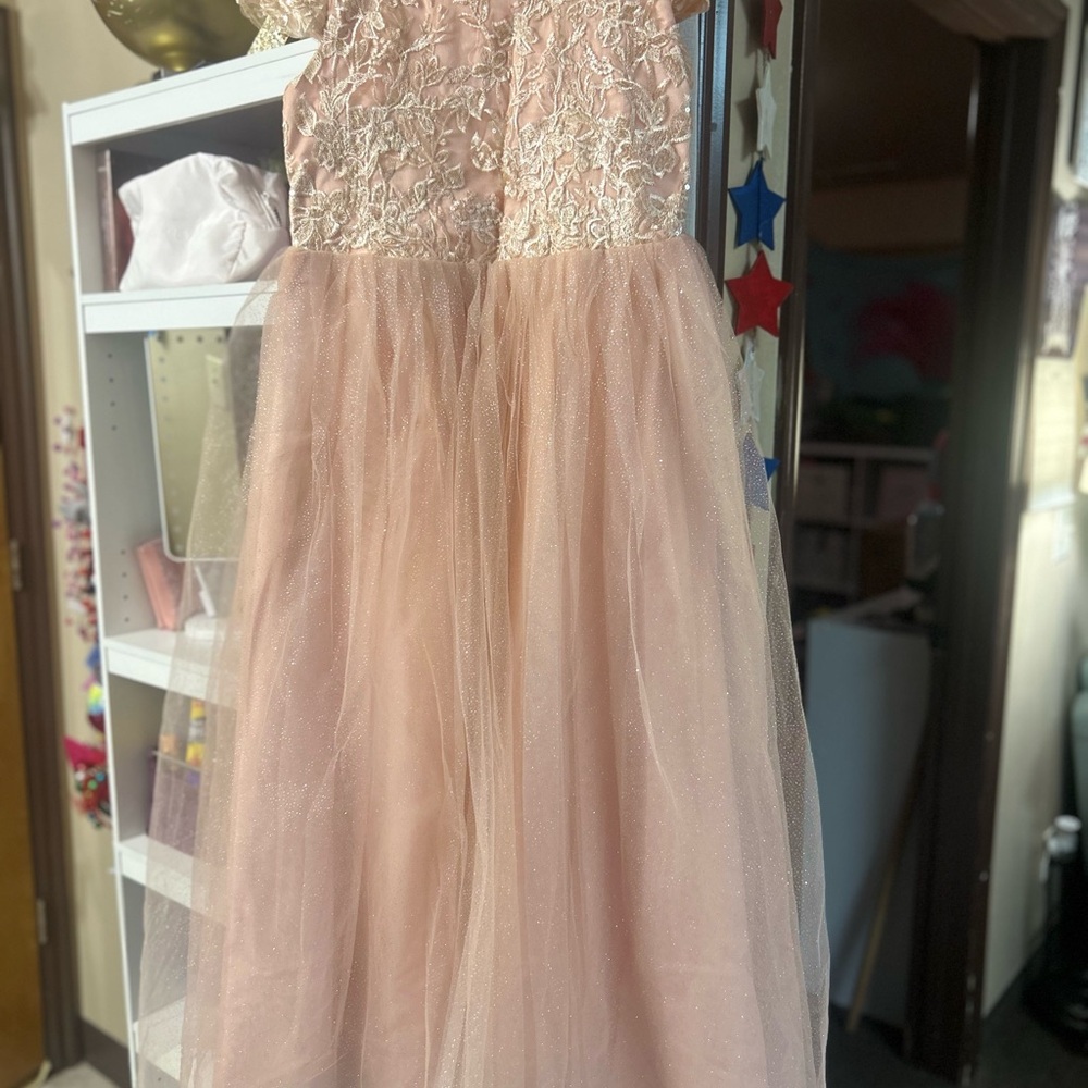 Charming Blush Lace teen Formal Dress